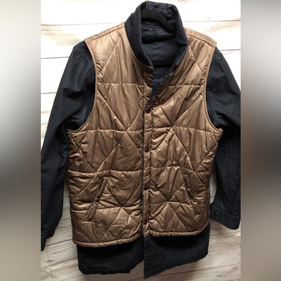 P.A.M. PAM 'PERKS AND MINI' MENS Reversible Jacket Medium Blue Brown EUC RARE - Picture 5 of 16